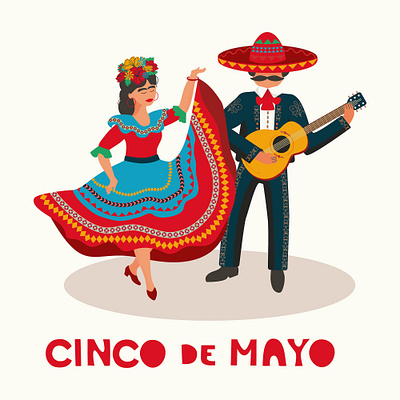 Mexican Holiday set brand design cinco cinco de mayo clipart creative market dancing flat illustraion mexican art mexican design mexico city pattern design vector