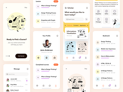 Online Learning Platform - Mobile App app design clean ui course e learning education education app ios learning app learning platform mobile app mobile app design mobile design mobile ui online course online learning product design ui uiux uiux design ux
