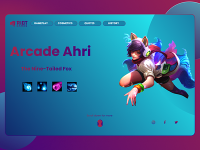 League of legends ahri colorful colors cybersport design game game art game design league of legends riot games riotgames ui ux