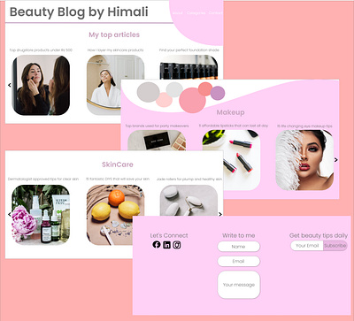 Beauty Blog Website adobe xd beauty blog cosmetics design makeup minimal skincare ui web