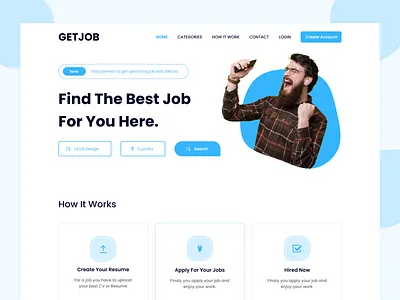 Job Finder Header Exploration clean ui dribbble best shot find job job portal landing page layout minimal trendy design ui uidesign uiux webdesign