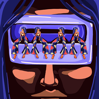 Lost in Virtual Reality characterdesign digitalart flatillustration glasses headsets illustration art vr vr design