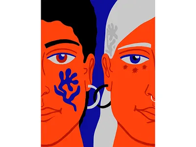 Linked 🔗 applepencil chain character design connected connection earings flower hair illustration link procreate woman illustration woman portrait women