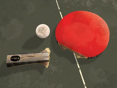 Broken grunge illustration ping pong vector