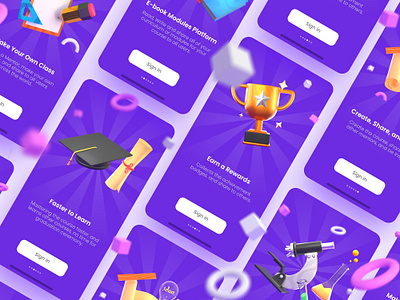 3D School Icon Onboarding Screen 3d 3d icon 3d illustration blender blender 3d blender3d c4d college cycles render education icon illustration learning onboarding onboarding screen online course school school app student uiux