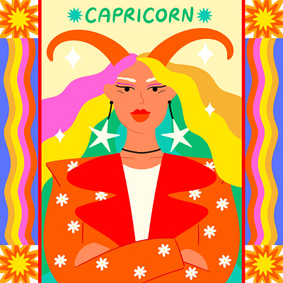 Capricorn capricorn colourful colourfull fashion fashion illustration female horoscope illustration illustration art illustrator vector vectorart zodiac