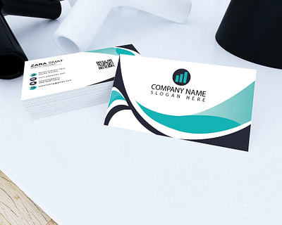 Business Card In Blue blue black business card business card with mockup businesscard professional simple and easy business card