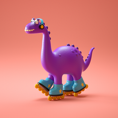 Skater Dino 3d 3dillustration 3dmodel c4d cinema4d illustration