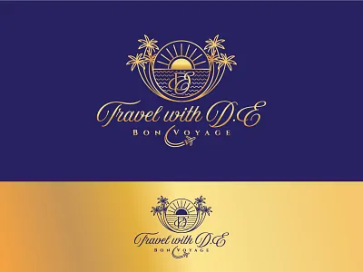 Travel with DE Logo Design brand branding design icon illustration logo luxury typography vector vintage