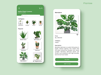 PLANTEE - ONLINE PLANT SHOP design design art designs mobile mobile app mobile app design mobile design mobile ui ui ux ui design uiux web web app web ui web ui ux web uiux webdesign website