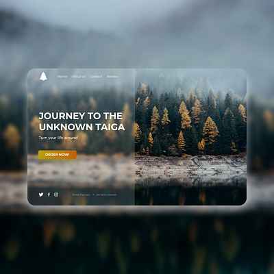 Travel landing design figma figmadesign flat forest glass glassmorphism minimal travel typography ui web website