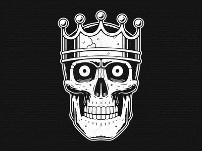 King of skulls. crown design emblem grunge illustration king monochrome poster print retro skeleton skull t shirt design vector vector art vintage