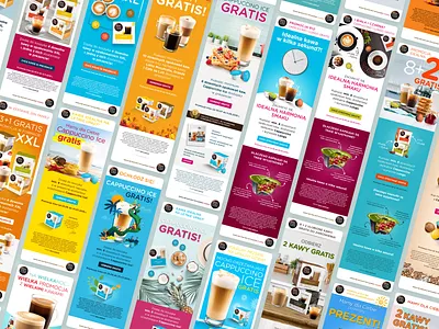 Newsletters for NESCAFÉ® Dolce Gusto® americano analytics campaign chocolate coffee coffee machine colorful design ecommerce illustration latte latte macchiato marketing modern starbucks ui ux