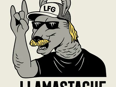 Llamastache W.I.P artwork cartoon design illustration llama logo vector