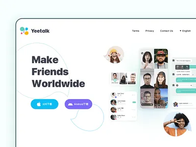 Yeetalk Web Design app branding chat default design icon ui ux vector web
