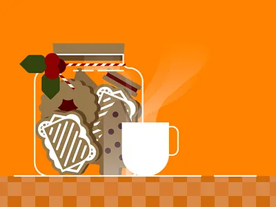 Xmas Card - B Sandwiches christmas christmas card coffee coffee cup cookies geometric illustration ilustracion vector xmas xmas card