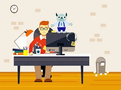 Pat & Code Demon animation art branding design flat graphic design illustration illustrator minimal vector