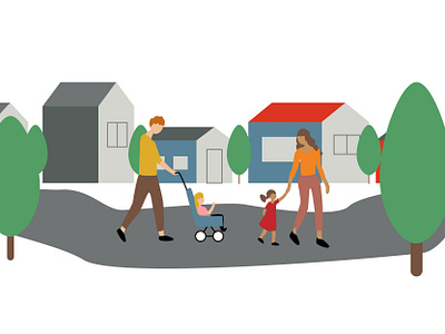 Family Life in the City adobe adobe illustrator illustration vector