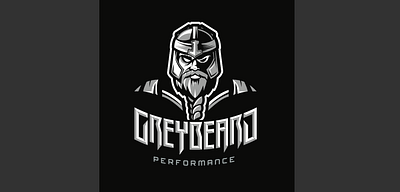 Graybeard Performance Logo beard branding diet health helmet illustration logo mascot soldier supplements viking warrior