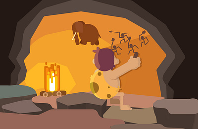 cave paintings beautiful beauty flat graphic design icon illustrator logo typography ui ux