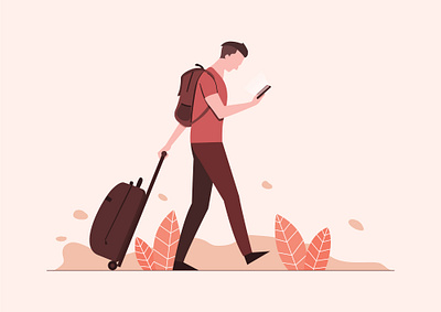 travel for free character illustrator illustraion travel illustration traveller travelling