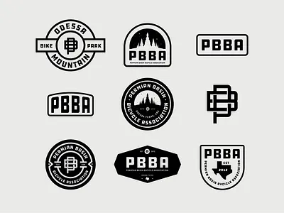 Permian Basin Cycling Association Badges badge design branding branding and identity freelance graphic design illustration logo design typography vector