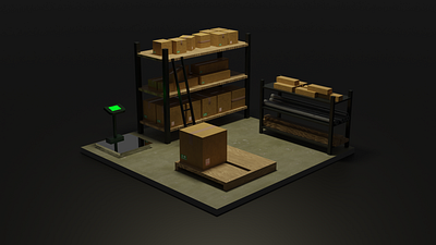 Warehouse 3d 3d art 3d concept blender3d design lowpolyart minimal