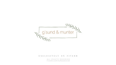 g sund munter botanical logo branding design feminine logo flat hand drawn hand drawn logo herbal illustrator logo minimal modern typography vector