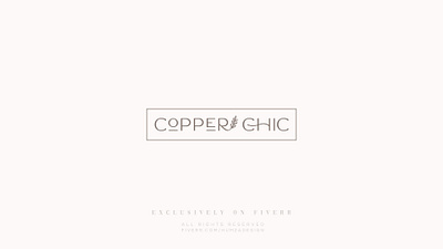 Copper Chic botanical logo branding design farm flat hand drawn logo herbs illustrator logo modern nutrition typography wheat