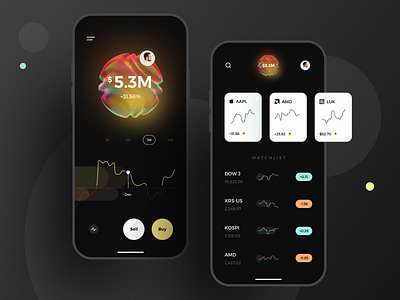 Investment & Trading App Concept cases dashboard data finance app fintech app graphics illustration interface investments market mobile mobile app design portfolio product design stock stock market trading app ui ux