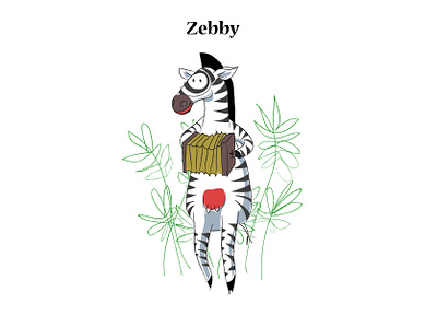 Zebby accordion animal animal art animals art digital painting digitalart flatdesign illustration illustrator music orchestra vector zebra zoo