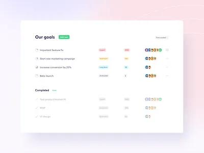 Goal-based project management canvas clean free freebies goal muzli saas saas app task task list task management task manager team team work teamwork ui uiux ux ux ui web