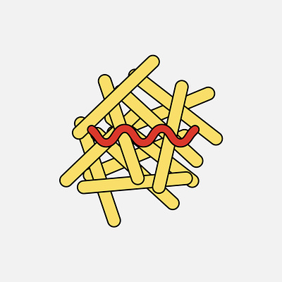 French Fries Icon for Flank adobe illustrator branding design icon illustration illustrator logo minimal typography vector