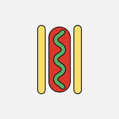 Hot Dog Icon for Flank adobe illustrator branding design icon illustration illustrator logo minimal typography vector