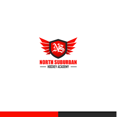 HOCKEY ACADEMY LOGO branding design flat graphic design hockey hockey logo logo shield shield logo wings wings logo