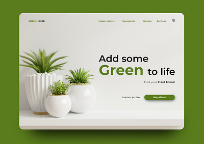 landing page app branding dailyui dailyui 003 design garden green landing design landingpage minimal plant simple ui uiux web