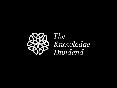 The Knowledge Dividend branding clean community design flat illustrator knowledge logo logomark logotype luxury mark minimal monochromatic networking pattern power rotation symbol vector