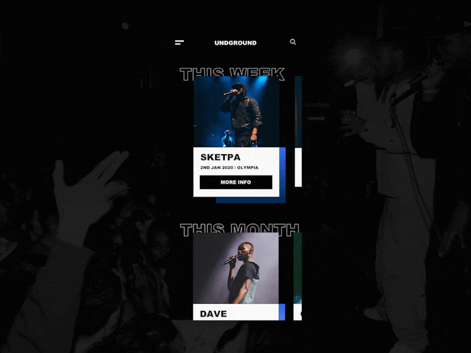 Grime music app app design product design ui animation ui design ui motion ux design