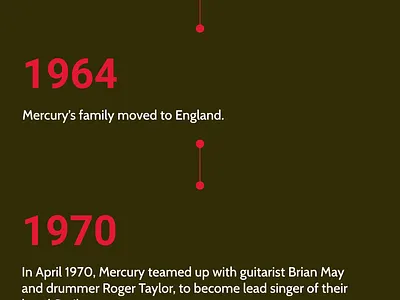 Freddie Mercury Bio design flat minimal ui uianimation ux web