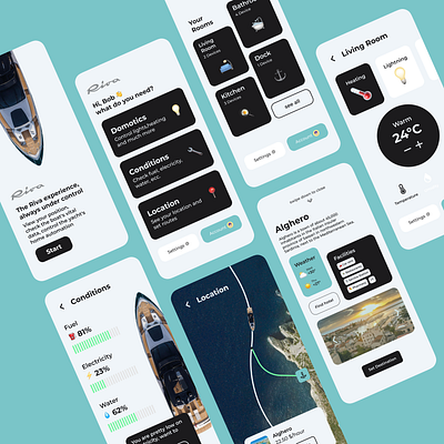 Riva Yacht Concept App app boat design luxury minimal ui ux yacht