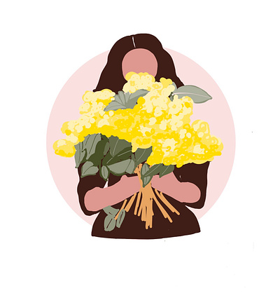 Girl with flowers illustration