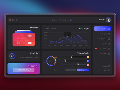 Task Management Dashboard - Dark & Light Design dark dark mode dark theme dark ui dashboard dashboard design dashboard ui glassmorphism iran persian persian ui task management task manager ui uidesign uiux ux uxdesign web design webdesign