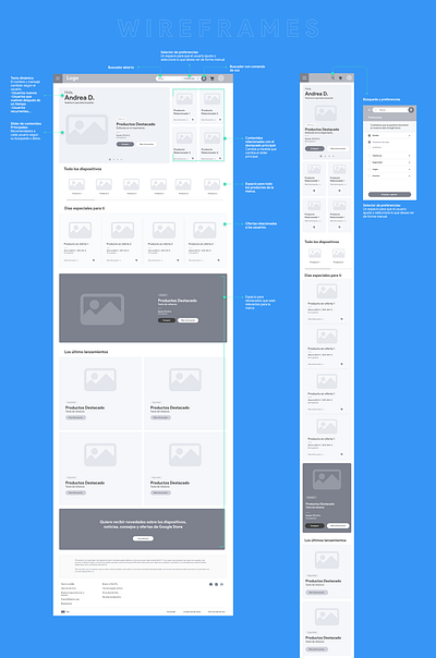 Google Store Homepage Wireframes research responsive ux website wireframe