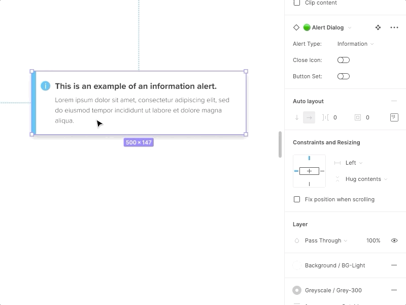 Alert Component design design system figma ui ux variable