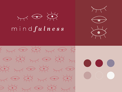 Mindfulness 👁️ branding design eyes illustration illustrator logo meditating mindfulness minimal minimalist logo