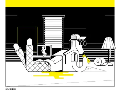 stay home! artwork burak beceren character design clean design do it with your style doodle graphic design illustration simple stay home vector