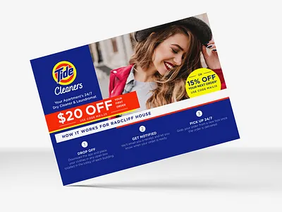Tide Cleaners Direct Mail Campaign branding typography