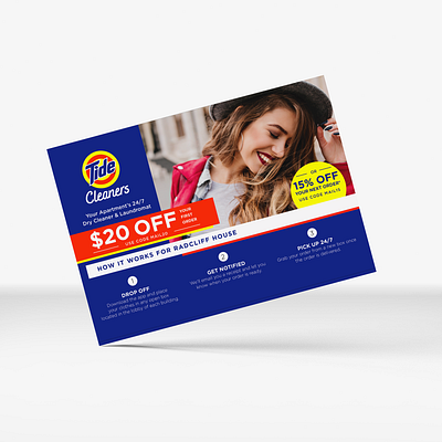 Tide Cleaners Direct Mail Campaign branding typography