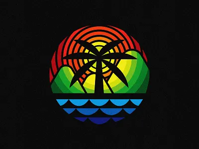 Beach Vibe badge design badge logo beach clean design coconut colors design linework logodesign mountains simple illustration summer vector