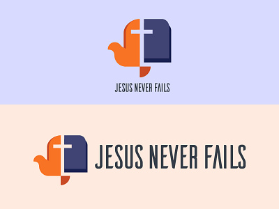 Jesus Never Fails Branding bible brand identity branding church church branding church design church logo cross cross logo dove dove logo logo logodesign